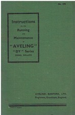 AVELING BARFORD DY DIESEL ROAD ROLLER 1938 INSTRUCTION & MAINTENANCE HANDBOOK