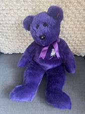 Vintage TY Beanie Baby Purple Princess Diana Bear Soft Toy Collectible Rare
