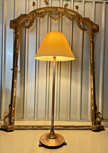 Antique copper floor lamp - antique,