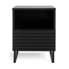 Habitat Cairo Bedside Table Black 1 Drawer Used Modern Storage Nightstand