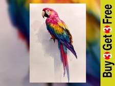 Vibrant Scarlet Macaw 5"x7"