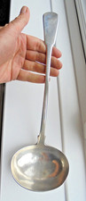 HEAVY 228 GRAM GEORGIAN 1827 SCOTTISH EDINBURGH SOLID STERLING SILVER SOUP LADLE