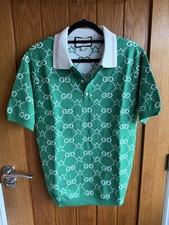 Gucci GG Logo  green Polo shirt Men's Size medium Never Been Worn 