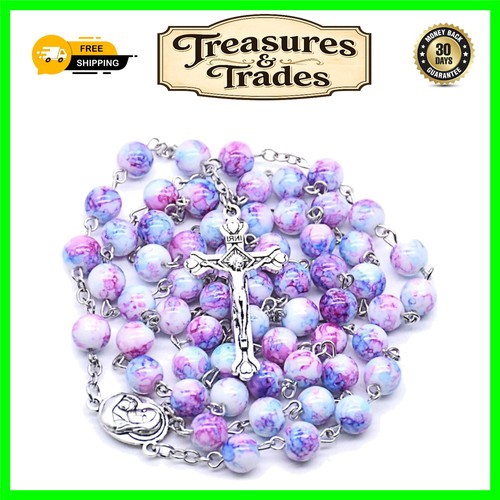 Luxury purple rosary with - rosary,