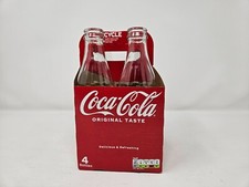 Coca Cola  Coke Bottles Empty 250ml Glass Bottles Vase x 4 With Carry Cardboard