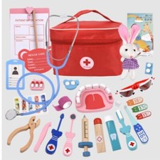 wooden doctors play set