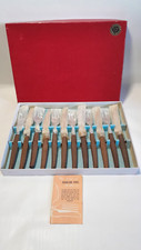 Vintage H Housley & Sons  Sheffield Knife & Fork - Set Of 6 Cutlery Wooden 