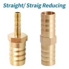 Straight Reducer Joiner Tubing Brass Barb Connector Pipe Hose Water Gas Air Furl
