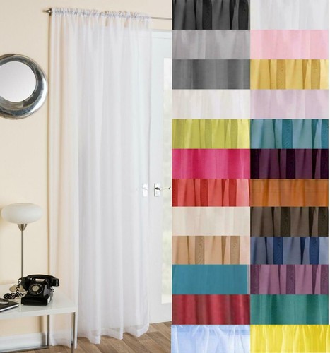 Plain voile curtain panel - curtain,