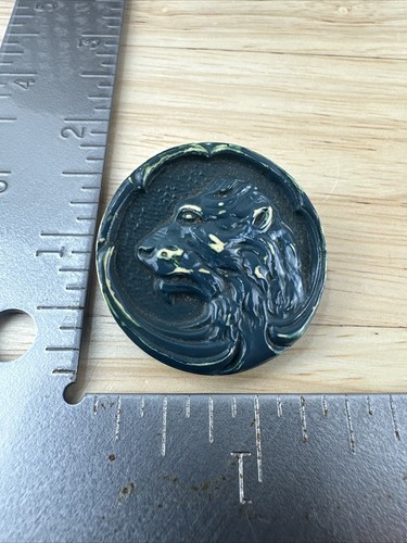 Antique green marbled lion - antique,