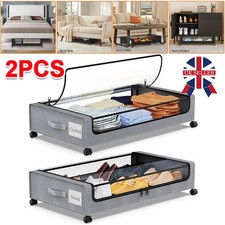 2PCS Under Bed Storage with Wheels: XXL Underbed Storage Containers with Lids UK