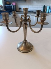 Vintage Silver Plate Candelabra 5 Arm 25cm Tall Candle Holder Made In England