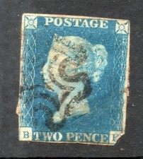 GB QV 1840 2d Blue SG5 BB