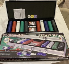 Tournament Poker Set in Aluminium case -500 quality dual-toned 7.2g poker chips