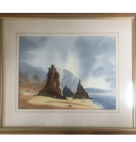 Watercolour painting bedruthin - watercolour,