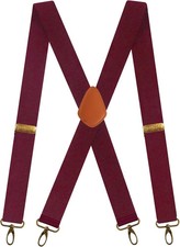 Men's Heavy-Duty Adjustable X-Shape Braces with 4 Hook Clips for Trousers