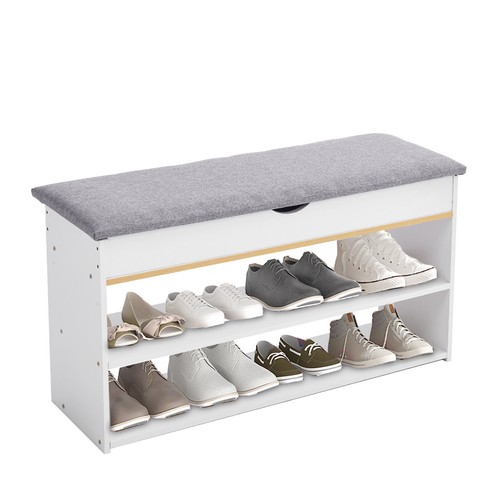 Wooden ottoman shoes storage - ottoman,