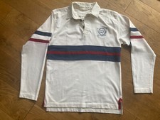 White Stuff Men’s Rugby Shirt, Size Medium, White/Blue/ Red, Used