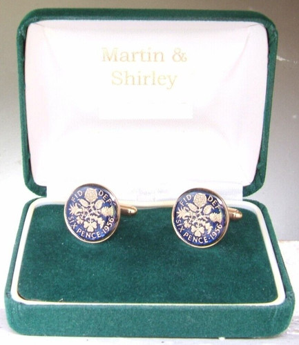 1956 sixpence cufflinks - sixpence, from