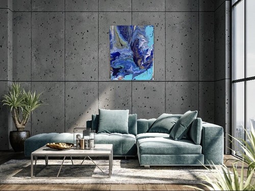 Abstract fluid art painting - art,