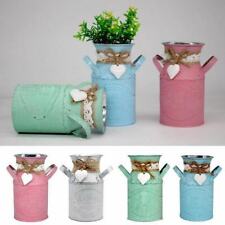 Vintage Shabby Chic Flower Vase Tin Pitcher Jug Metal Wedding Home Decoration