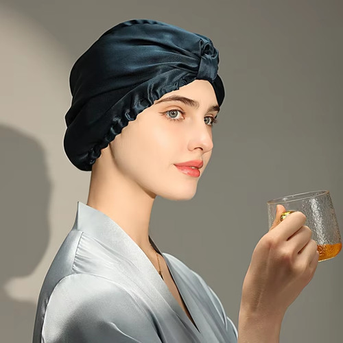 Pure silk night - caps, mulberry