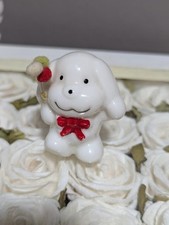 Vintage Cute Ceramic Puppy Mini Figurine