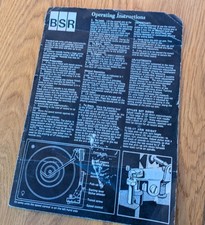 BSR Record Changer Operating Instructions Vintage Retro Record Player, Turntable