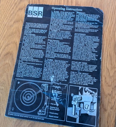 Bsr record changer operating - changer,