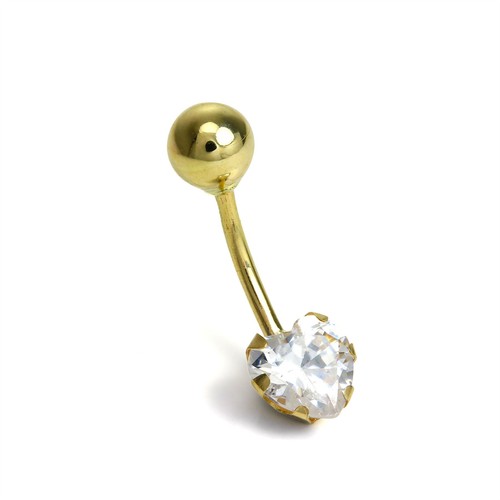 9ct gold belly bar piercing - belly,