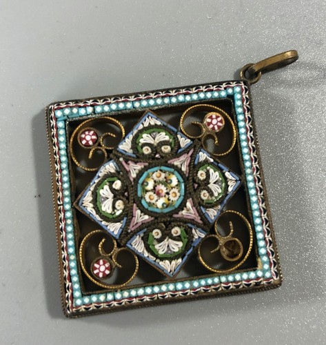 Antique micro mosaic gilt - mosaic,