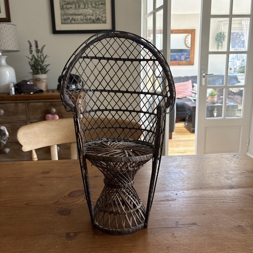 Vintage peacock wicker doll - peacock, doll's