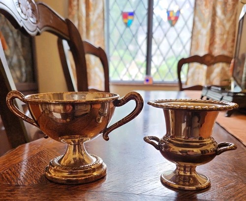 Vtg pair silverplate miniature - pair,
