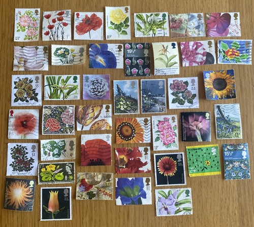 Flower used stamps off - flower, gb,