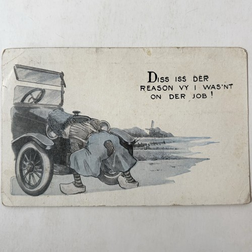 Vintage postcard dutch blue - postcard,
