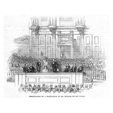 LONDON Presentation to Mr Hullah at Exeter Hall - Antique Print 1842