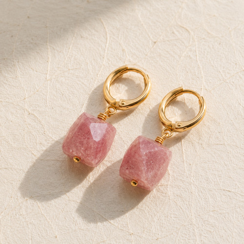 Natural strawberry quartz cube - quartz,