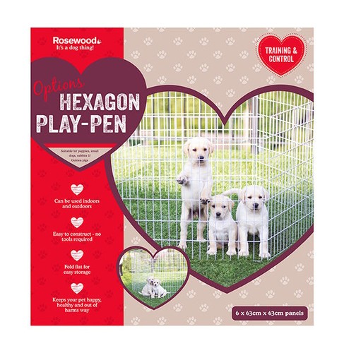 Rosewood hexagon puppy play - hexagon,