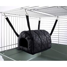 Rat Degu Gerbil Cuddle Up Igloo Hammock Quilted Black Toy House