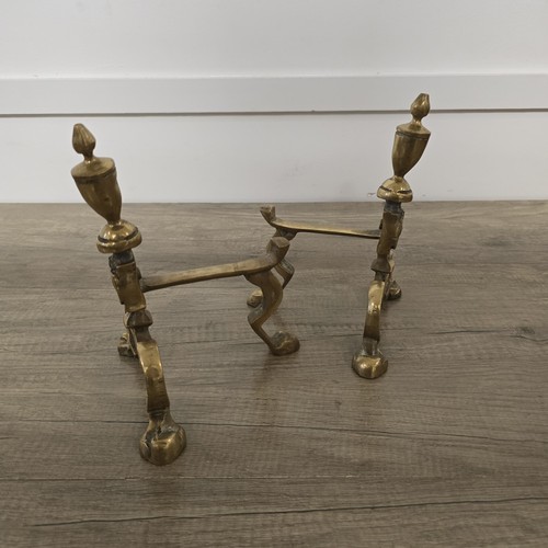 Vintage brass fire dogs - brass,