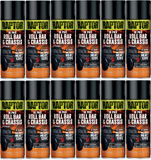 12xUPOL Raptor 1K Roll Bar &Chassis Gloss Black Aerosol 366ml Resists 120°c Heat