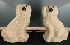 Pair of Large Staffordshire style, Spaniel Mantle or Wally Dogs, 34cm Tall