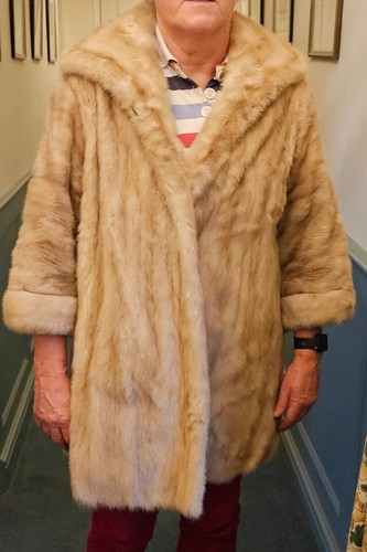 Real platinum mink fur coat - real,