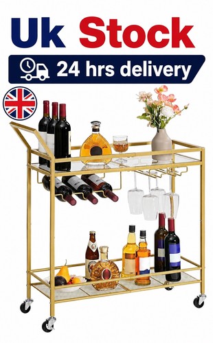 Home bar cart gold - 3, tier
