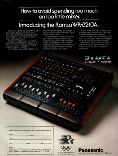 Vtg 80s ramsa 8210 - wr-8210, mixer