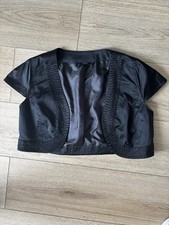 Fransa Black Satin Bolero