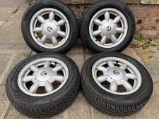 ORIGINAL MAZDA MX5 Mk1 4x100 DAISY EUNOS ALLOYS WHEELS WITH CENTRE CAPS TYRES x4