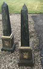 Italian Antique Obelisk's  - Verde Marble and Ormolu