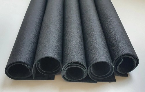 Black genuine leather piece - black,