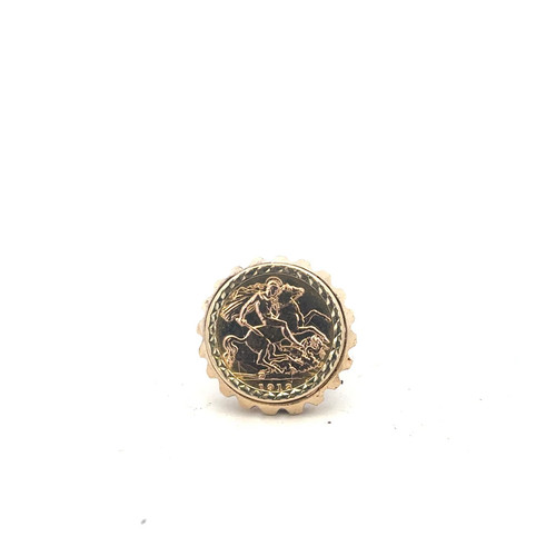 9ct yellow gold 1918 half